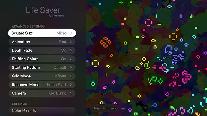 Life Saver TV v1.2 main menu showing new advanced options